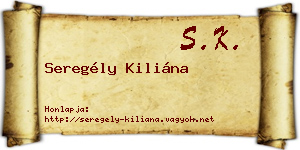 Seregély Kiliána névjegykártya