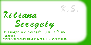 kiliana seregely business card